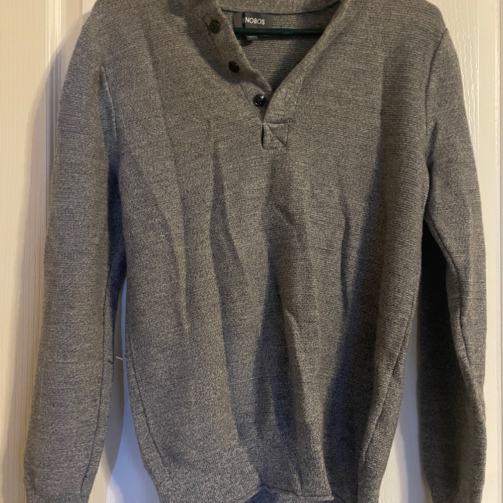 Bonobos Men’s Gray Slim Fit 100% Merino Wool Sweater Size Medium Outdoor Preppy‎